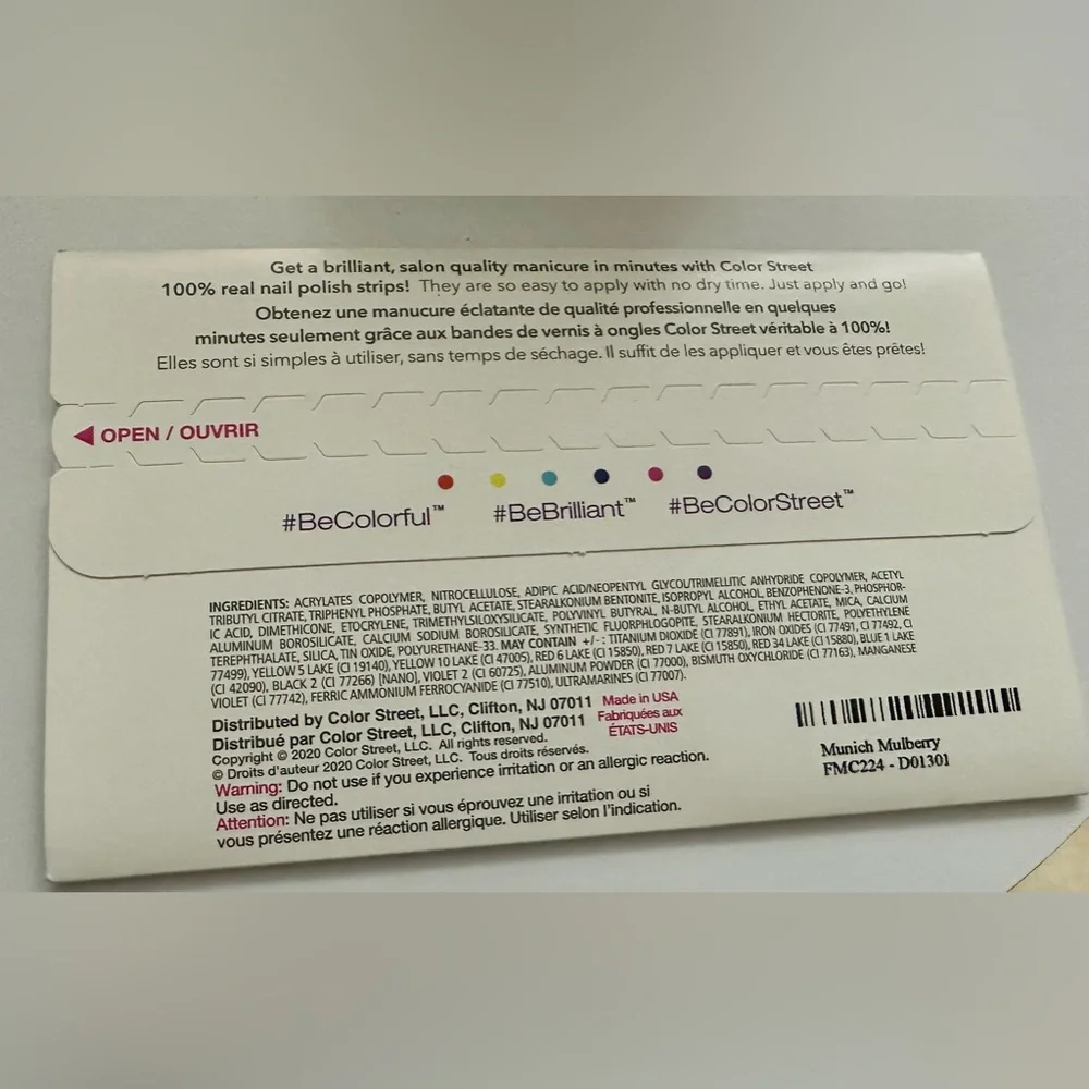 Color Street Nail Strips in Munich Mulberry (4 pairs)